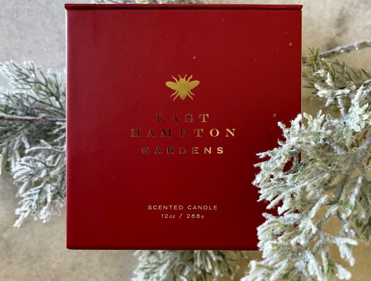 Holiday candle by East Hampton Gardens